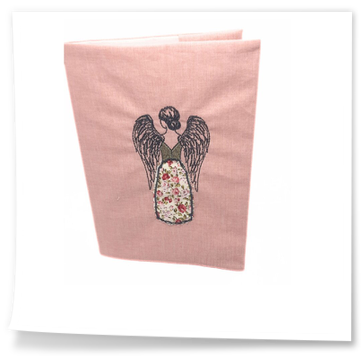 Gotteslobhülle in rosa mit Engel