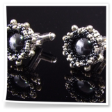 Manschettenknöpfe in Hämatit und Silber