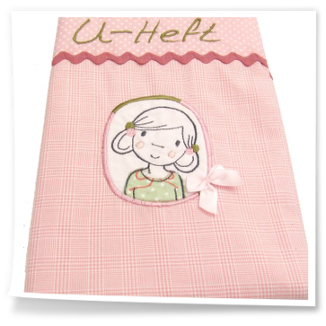 Uhefthülle mit Mädchenkopf