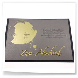 Trauerkart in schwarz gold mit Text von Herbert Grönemayer