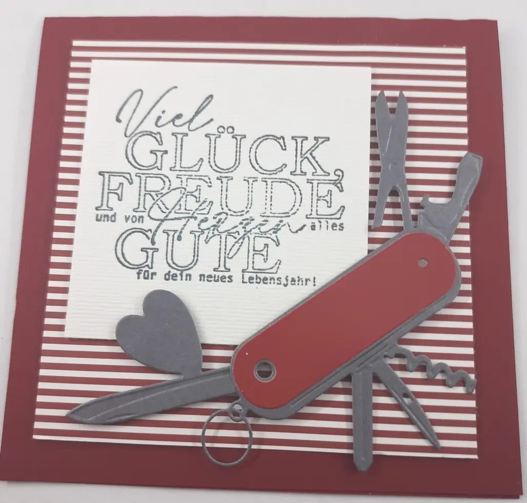 Karte mit Taschenmessermotiv